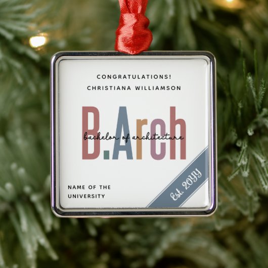Custom Bachelor of Architecture Afstuderen Metalen Ornament (Boom)