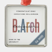 Custom Bachelor of Architecture Afstuderen Metalen Ornament (Voorkant)