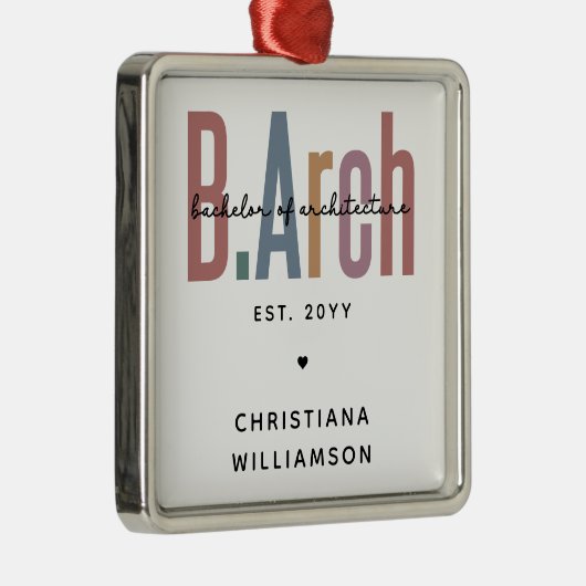 Custom Bachelor of Architecture Afstuderen Metalen Ornament (Rechts)