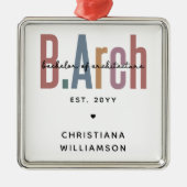 Custom Bachelor of Architecture Afstuderen Metalen Ornament (Voorkant)