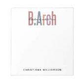 Custom Bachelor of Architecture Afstuderen Notitieblok (Voorkant)