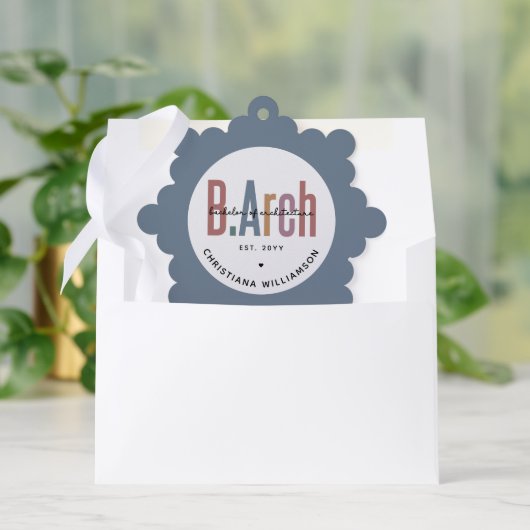 Custom Bachelor of Architecture Afstuderen Ornament Kaart (Envelop)