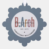 Custom Bachelor of Architecture Afstuderen Ornament Kaart (Achterkant)