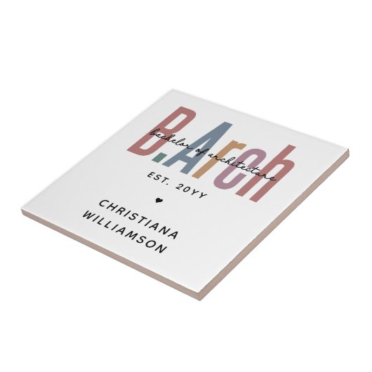 Custom Bachelor of Architecture Afstuderen Tegeltje (Zijkant)