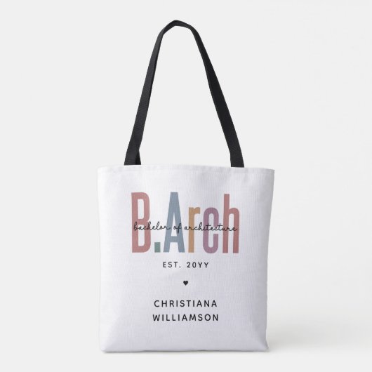 Custom Bachelor of Architecture Afstuderen Tote Bag (Achterkant)