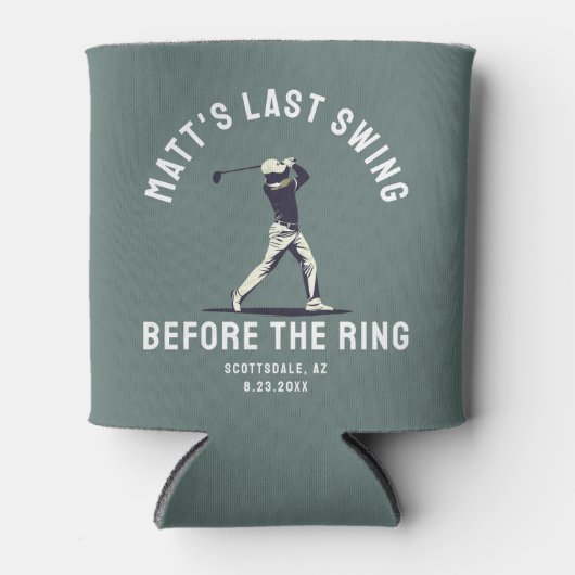 Custom Bachelor Party Favoriet Golftrip Groomsmen Blikjeskoeler (Voorkant)