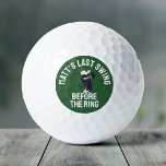 Custom Bachelor Party Favoriet Golftrip Groomsmen Golfballen<br><div class="desc">Sla de baan in stijl met deze Bachelor Party "Last Swing Before the Ring" aangepaste golfballen! Een leuk, modern ontwerp voor de bemanning van de bruidegom. Personaliseer voor de perfecte golfreis!</div>