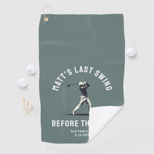 Custom Bachelor Party Favoriet Golftrip Groomsmen Golfhanddoek (Insitu)