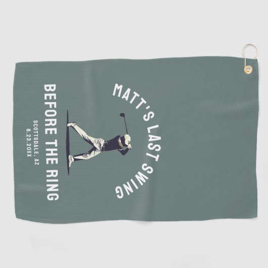 Custom Bachelor Party Favoriet Golftrip Groomsmen Golfhanddoek (Horizontaal)