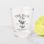 Custom Bachelorette De Bach Club Bruidsmeisje guns Shot Glas (Voorkant)