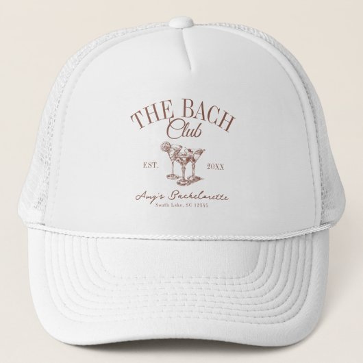 Custom Bachelorette De Bach Club Bruidsmeisje guns Trucker Pet (Voorkant)