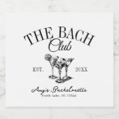 Custom Bachelorette De Bach Club Meisje's Trip Likeurfles Etiket (Enkel label)
