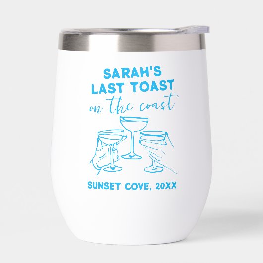 Custom Bachelorette Laatste Toast op de Kust Party (Links)