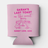 Custom Bachelorette Laatste Toast op de Kust Party Blikjeskoeler (Achterkant)