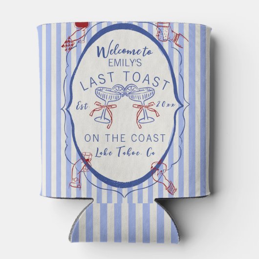 Custom Bachelorette | Last Toast on the Coast Blikjeskoeler (Achterkant)