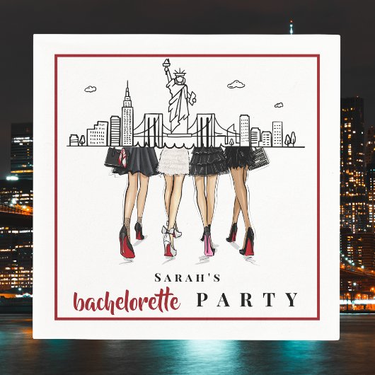 Custom Bachelorette New York City Skyline Fashion Servet