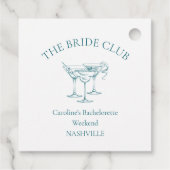 Custom Bachelorette Party Cocktail Social Club Bedankjes Labels (Achterkant)