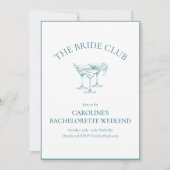 Custom Bachelorette Party Cocktail Social Club Kaart (Voorkant)