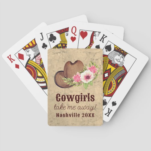 Custom Bachelorette Party Favoriet Cowgirl Thema Pokerkaarten (Achterkant)