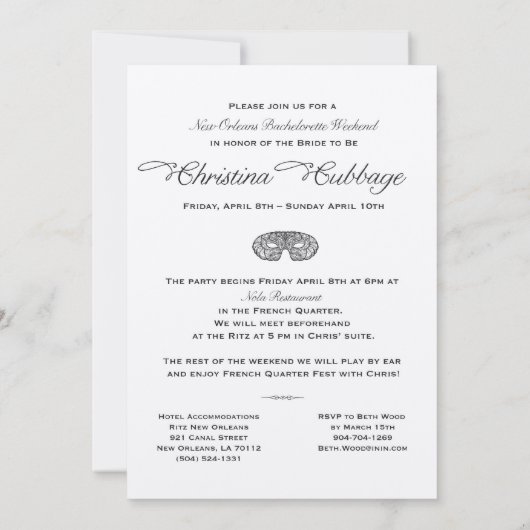 Custom Bachelorette Party Uitnodigen Kaart (Achterkant)