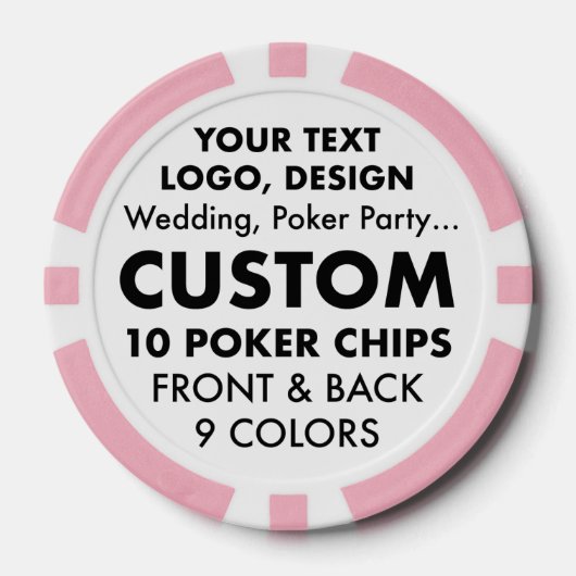 Custom BACHELORETTE Pink Poker Casino Chips (Voorkant)