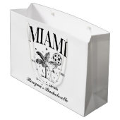 Custom Bachelorette Retro Cocktail Zwart Groot Cadeauzakje (Achterkant Gekanteld)