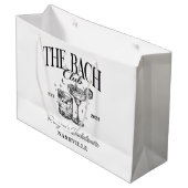 Custom Bachelorette Retro Cocktail Zwart Groot Cadeauzakje (Voorkant Gekanteld)