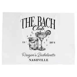 Custom Bachelorette Retro Cocktail Zwart Groot Cadeauzakje