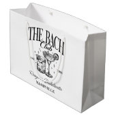 Custom Bachelorette Retro Cocktail Zwart Groot Cadeauzakje (Achterkant Gekanteld)