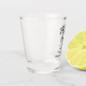 Custom Bachelorette Retro Cocktail Zwart Shot Glas (Links)