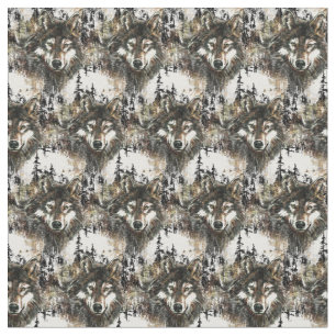 Custom back Kleur Wolf Mountain Dier Natuur Kunst Stof