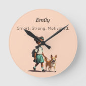 Custom Back to School Wall Clock Ronde Klok (Voorkant)