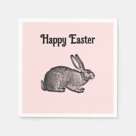 CUSTOM BACKGROUND - Happy Easter Rabbit Napkins Servet