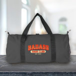 Custom Badass Papa Club Retro Cool Trendy Plezier Plunjezak<br><div class="desc">Word lid van de Badass Dad Club met deze coole plunjezak! Trendy retro design voor een leuk Vaderdag cadeau. Proost op geweldige vaders!</div>