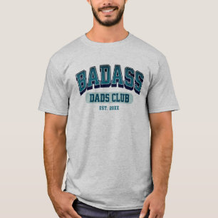 Custom Badass Papa Club Retro Cool Trendy Plezier T-shirt