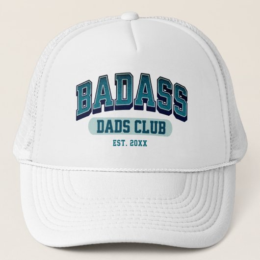Custom Badass Papa Club Retro Cool Trendy Plezier Trucker Pet (Voorkant)