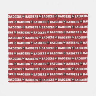 CUSTOM Badger Mascot | Rood - School College Team Fleece Deken