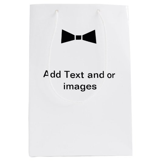Custom Bag Modern Wedding Party Voeg tekst en Afbe Medium Cadeauzakje (Voorkant)