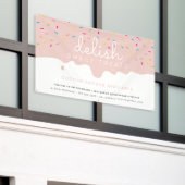 CUSTOM Baker blush Frosting Drip sprinkles Spandoek (Buitenkant Gebouw)