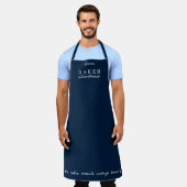 Custom Baker Extraordinaire Navy Large Schort (Gedragen)