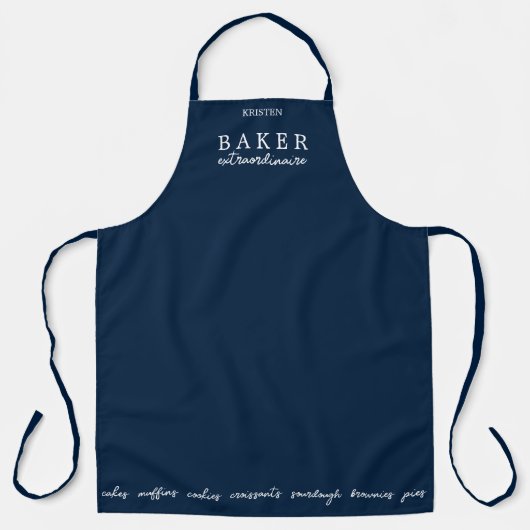 Custom Baker Extraordinaire Navy Large Schort (Voorkant)