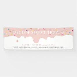 CUSTOM Baker Frosting kleurrijke sprinkles blush Spandoek