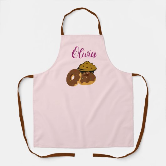 Custom Baker Schort - Sweet Doughnut & Muffin Scho (Voorkant)