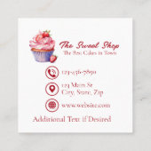 Custom Bakery Business Card | Blue Cupcake Theme Afsprakenkaartje (Achterkant)
