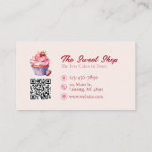 Custom Bakery Business Card with QR Code  Visitekaartje (Achterkant)