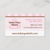 Custom Bakery Cake Shop - Roze Strepen & Chocolade Visitekaartje (Voorkant)