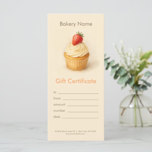 Custom Bakery Gift Certificate (Staand voorkant)