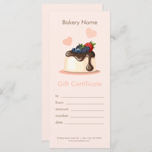 Custom Bakery Gift Certificate (Voorkant / Achterkant)