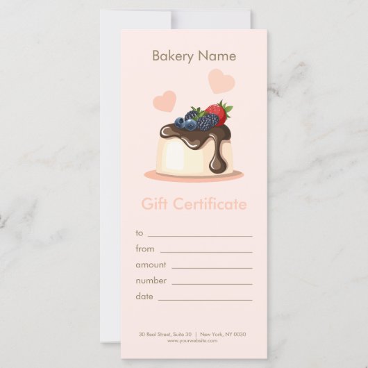 Custom Bakery Gift Certificate (Voorkant)