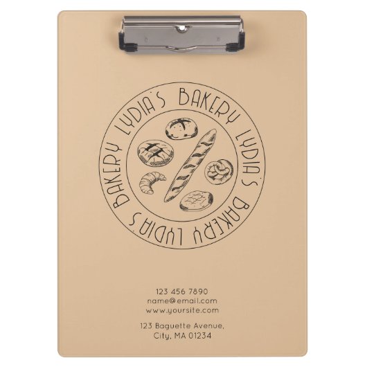 Custom Bakery Logo Clipboard Klembord (Voorkant)